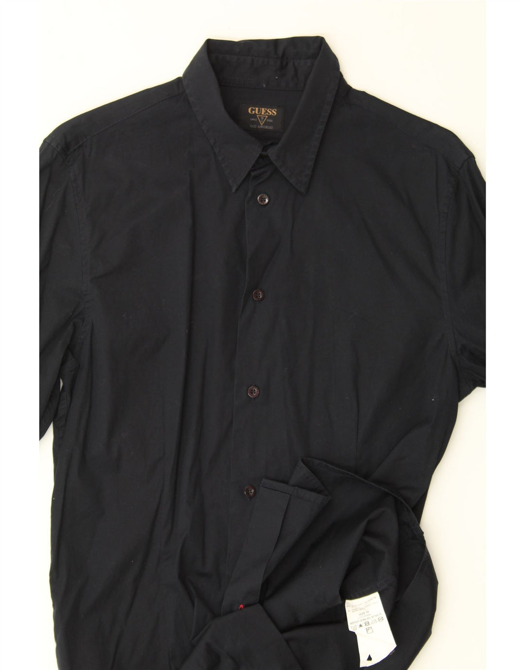 GUESS Mens Shirt Medium Navy Blue Cotton Vintage Guess and Second-Hand Guess from Messina Hembry 
