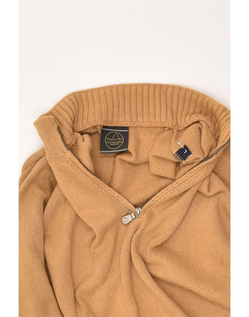 MURPHY & NYE Mens Zip Neck Jumper Sweater Large Brown Cotton | Vintage Murphy & Nye | Thrift | Second-Hand Murphy & Nye | Used Clothing | Messina Hembry 