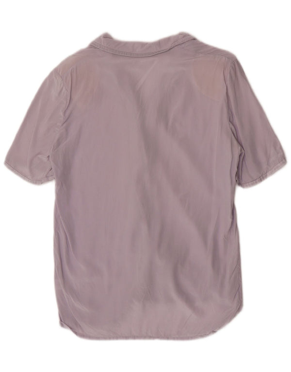 Luisa Spagnoli Womens See Through Shirt Blouse UK 10 Small Purple Silk