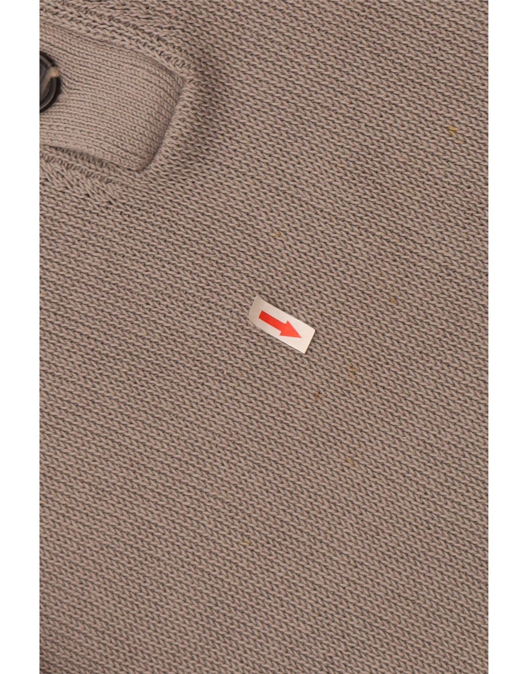 Reiss Mens Button Neck Jumper Sweater XL Grey Cotton