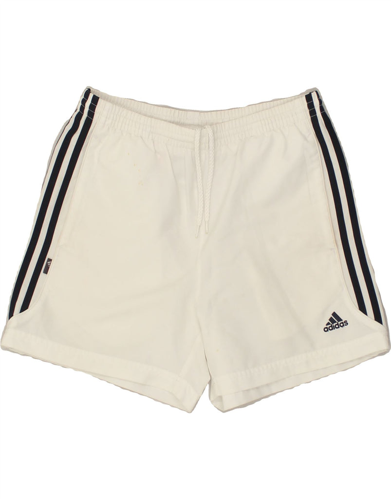 ADIDAS Boys Sport Shorts 9-10 Years White Polyester | Vintage Adidas | Thrift | Second-Hand Adidas | Used Clothing | Messina Hembry 