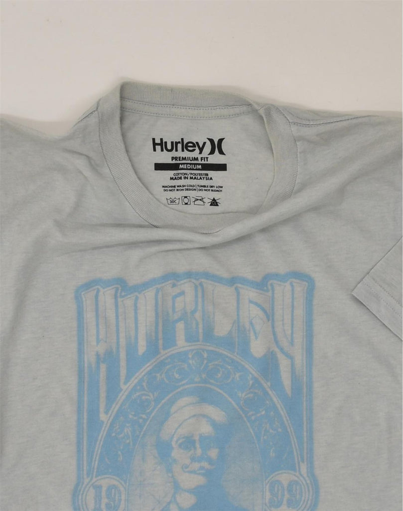 HURLEY Mens Graphic T-Shirt Top Medium Blue Cotton | Vintage Hurley | Thrift | Second-Hand Hurley | Used Clothing | Messina Hembry 