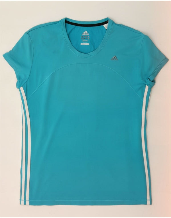 Adidas Womens Climacool T-Shirt Top UK 20/22 XL Blue Nylon