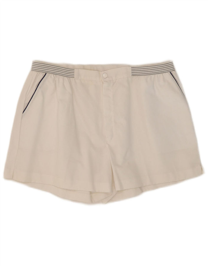 Vintage Mens Casual Shorts W32 Medium White Striped Cotton
