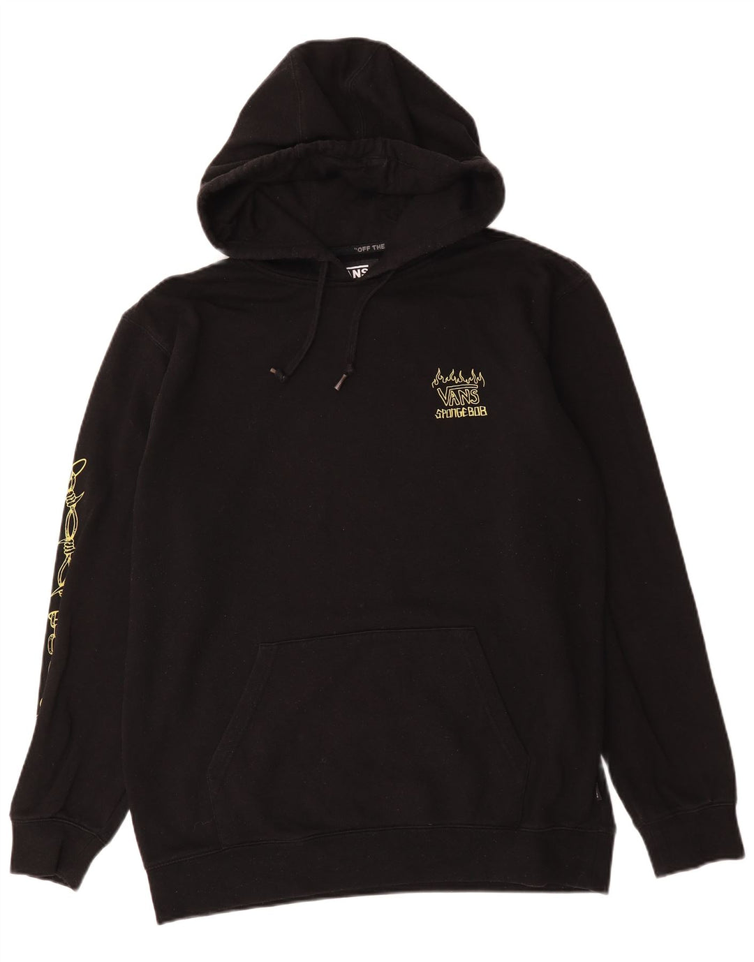 Vans Mens Graphic Hoodie Jumper Large Black Cotton