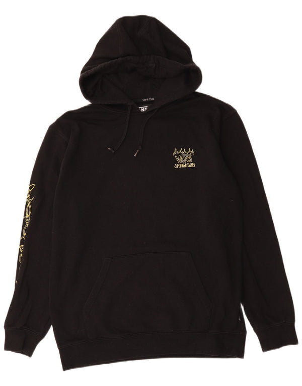 Vans Mens Graphic Hoodie Jumper Large Black Cotton