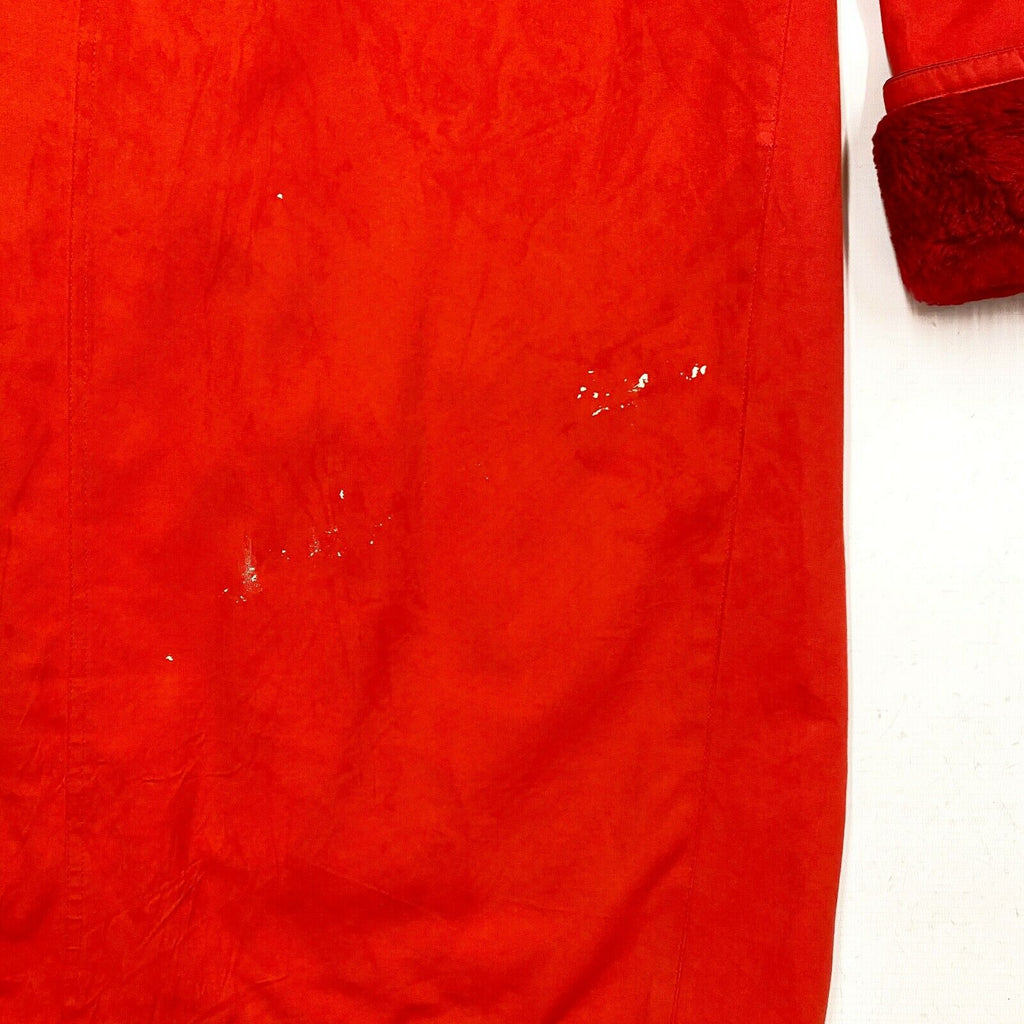 Gianni Versace Women's Velvet Trim Cotton Trench Coat | Vintage Designer Red VTG | Vintage Messina Hembry | Thrift | Second-Hand Messina Hembry | Used Clothing | Messina Hembry 