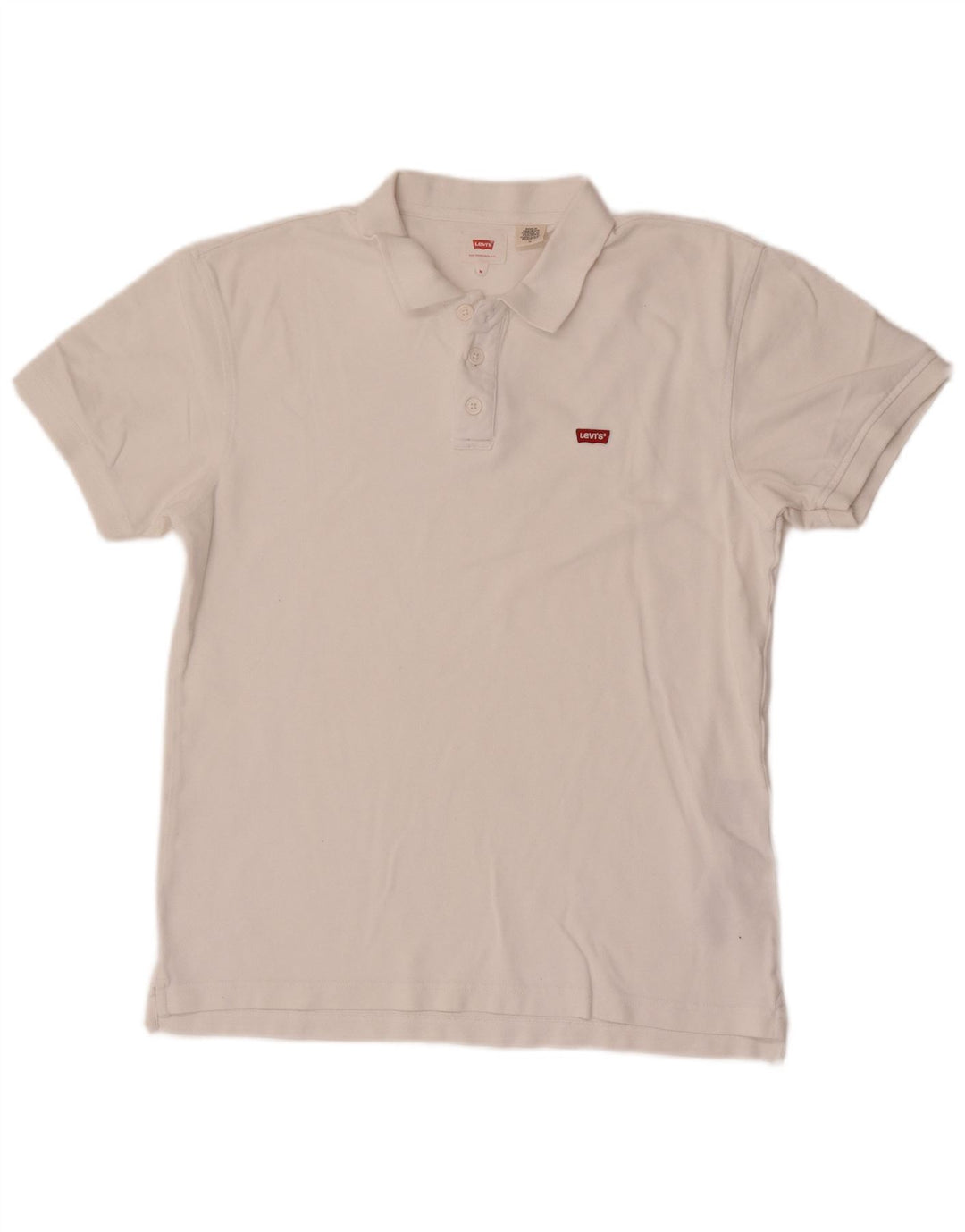 Levi's Mens Polo Shirt Medium White Cotton