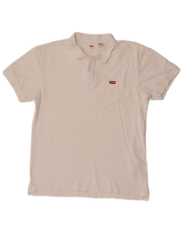 Levi's Mens Polo Shirt Medium White Cotton