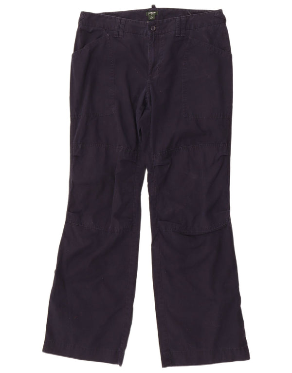 J. Crew Womens City Fit Casual Trousers US 8 Medium W32 L31 Navy Blue