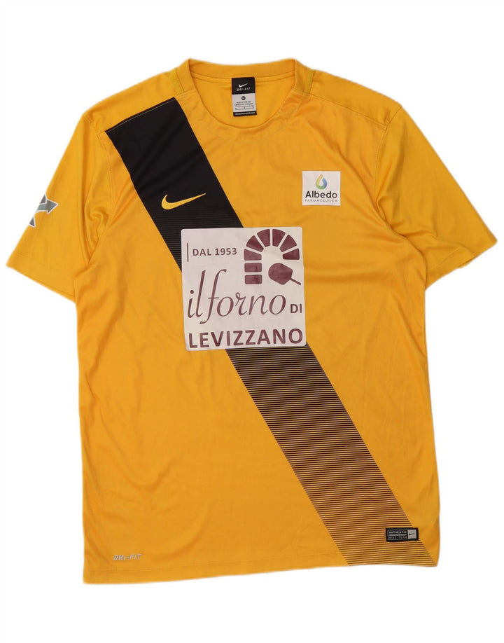 Nike Mens Dri Fit Graphic T-Shirt Top Medium Yellow Colourblock Polyester