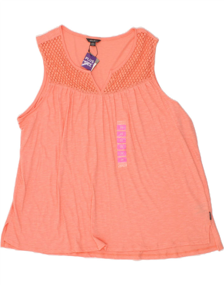 EDDIE BAUER Womens Vest Top UK 20 2XL Pink Cotton Vintage Eddie Bauer and Second-Hand Eddie Bauer from Messina Hembry 