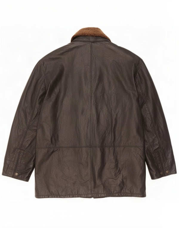 Suprema Mens Leather Jacket IT 58 4XL Black