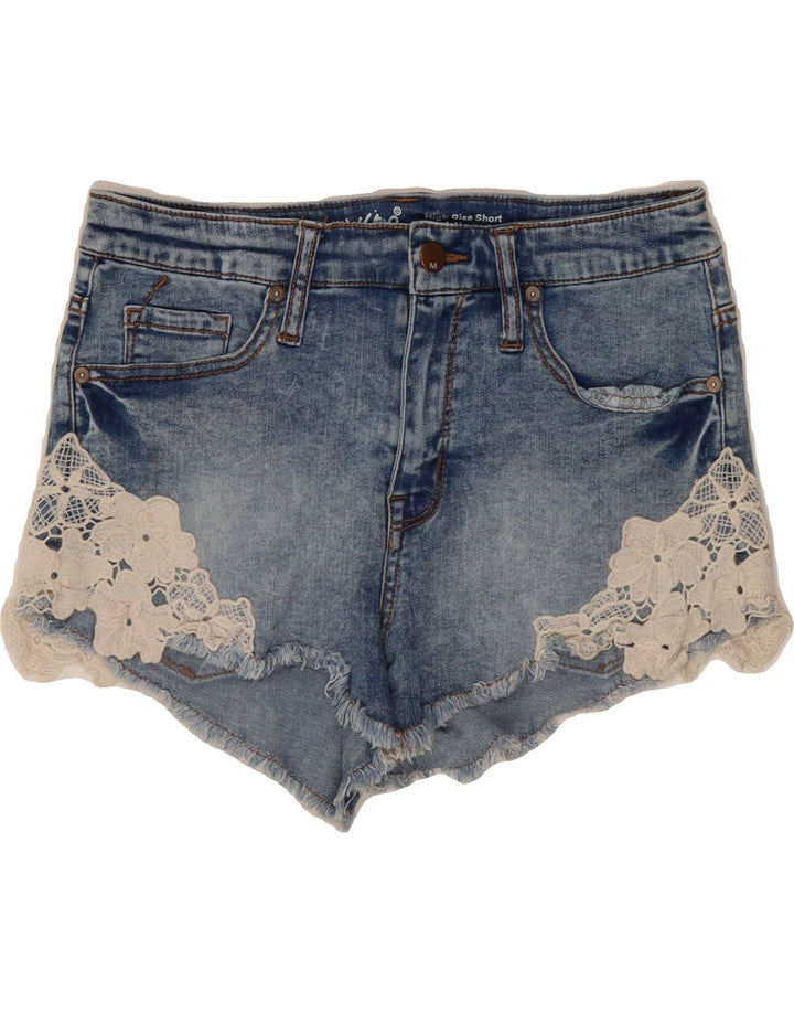 MOSSIMO Womens Super Strech Denim Shorts US 8 Medium W28  Blue Floral Vintage Mossimo and Second-Hand Mossimo from Messina Hembry 