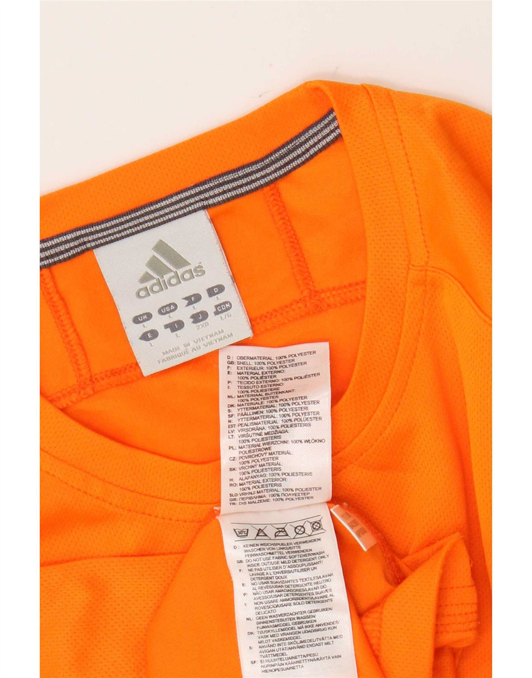Adidas Mens Climalite T-Shirt Top Large Orange Polyester