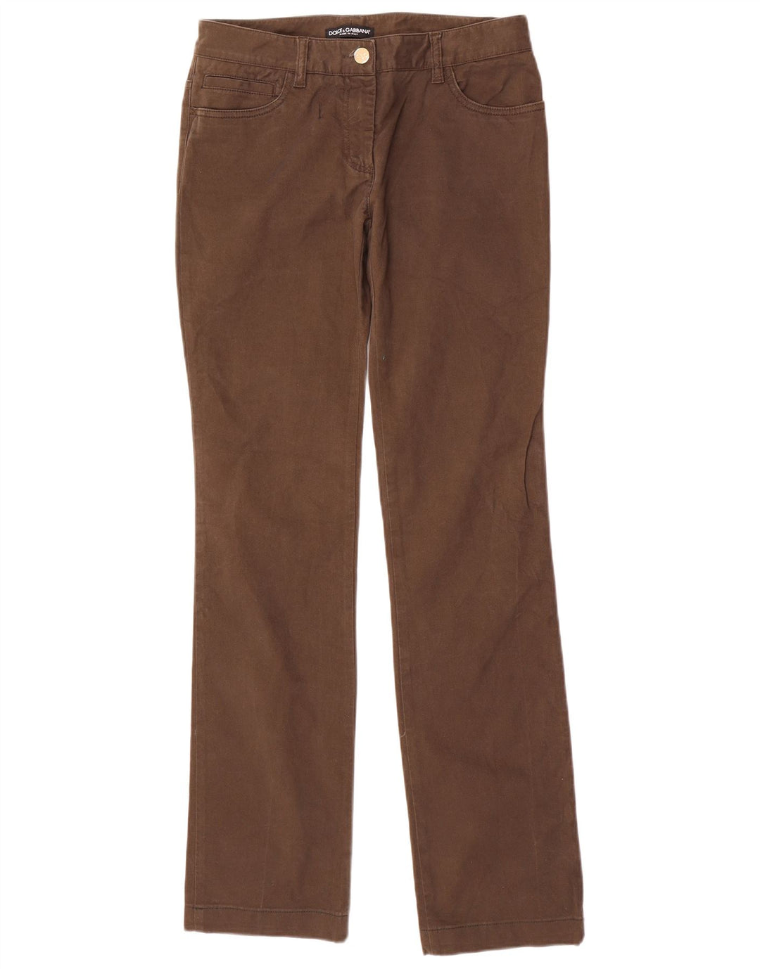 Dolce & Gabbana Womens Straight Jeans IT 42 Medium W28 L33 Brown Cotton