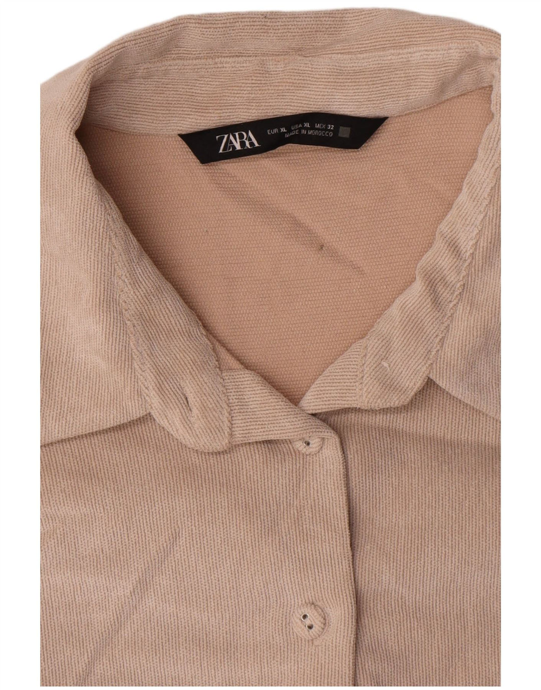 Zara Womens Oversized Shirt UK 18 XL Beige Polyester