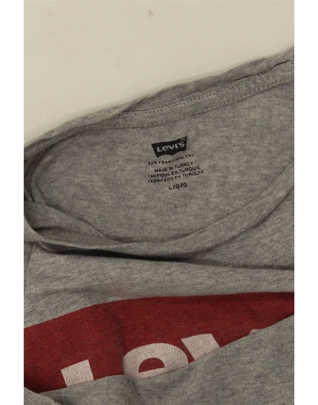 Levi's Womens Graphic T-Shirt Top UK 16 Large Grey