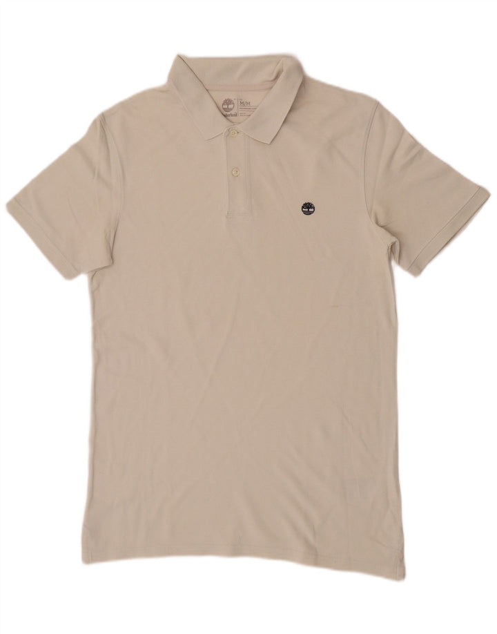 Timberland Mens Slim Fit Polo Shirt Medium Beige Cotton