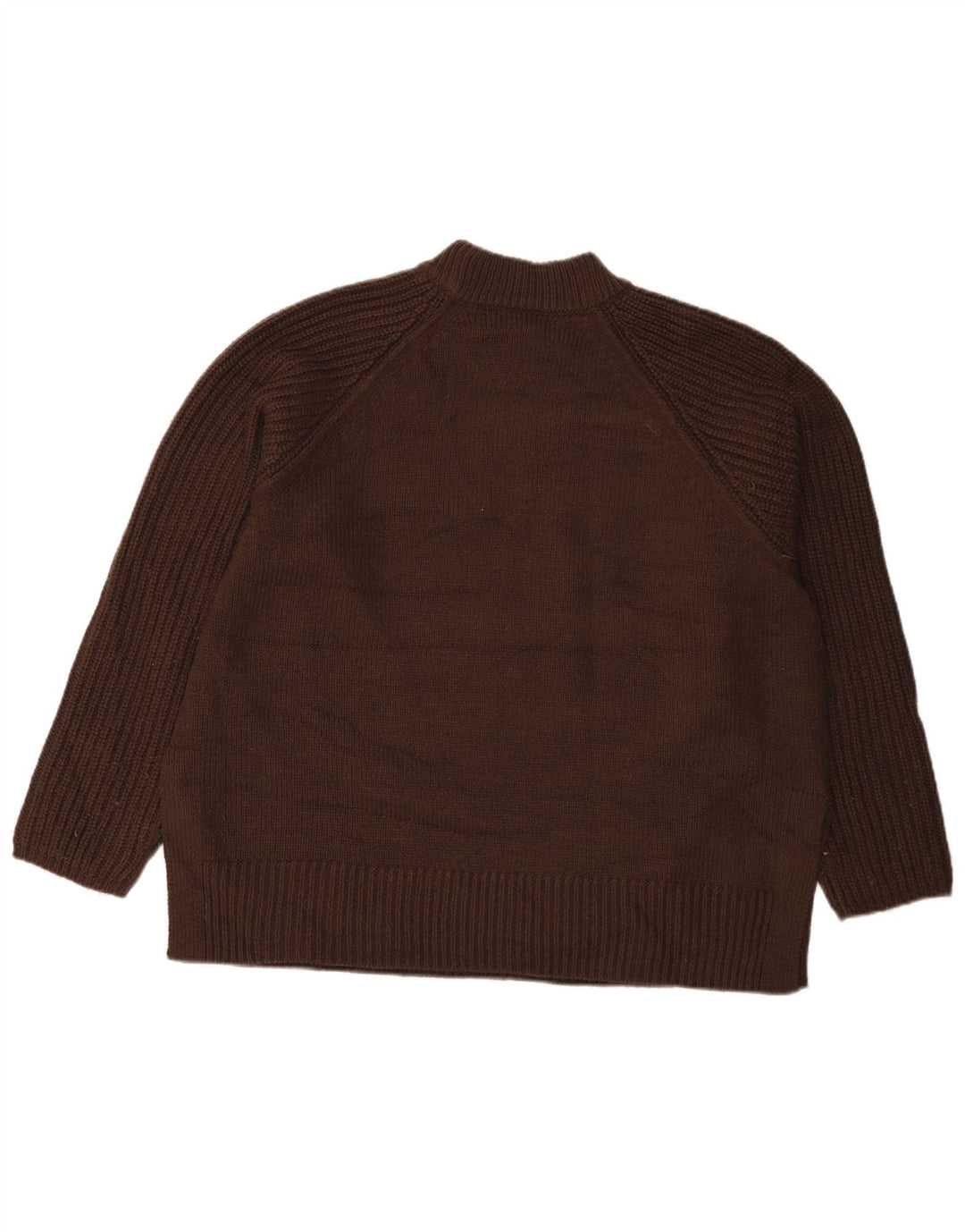 Marks & Spencer Womens Turtle Neck Jumper Sweater UK 16 Large Brown Acrylic