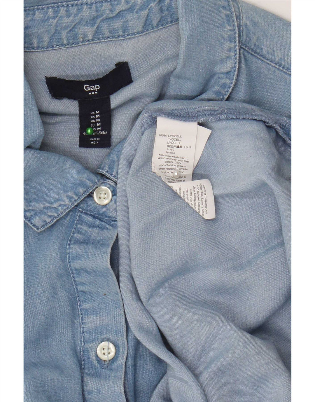 Gap Womens Denim Shirt UK 14 Medium Blue Lyocell