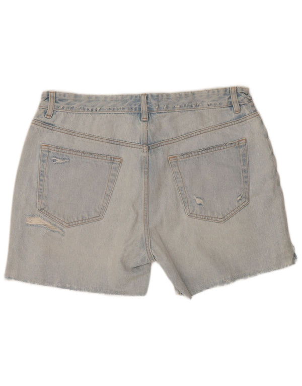 Zara Womens Distressed Denim Shorts EU 46 XL W36 Blue