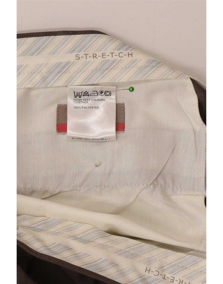 Marks & Spencer Mens Pegged Suit Trousers W36 L31 Grey Polyester