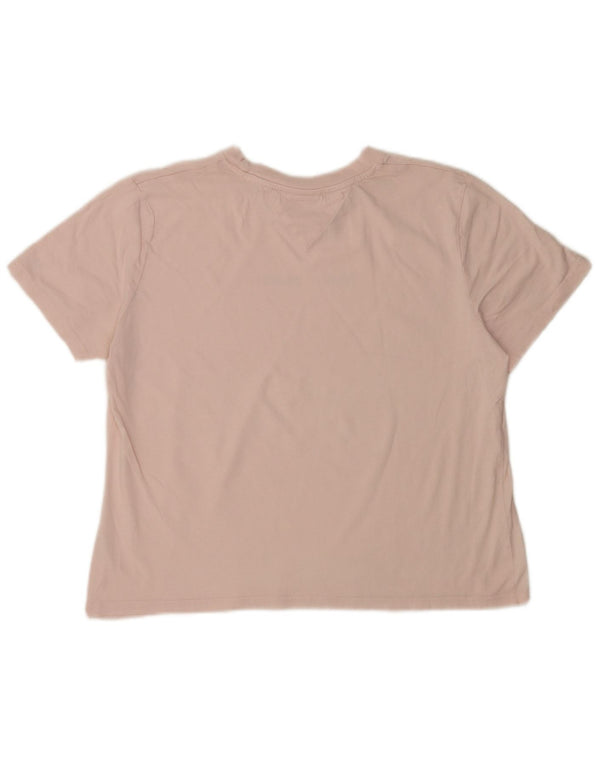TOMMY HILFIGER Womens Crop T-Shirt Top UK 16 Large Pink