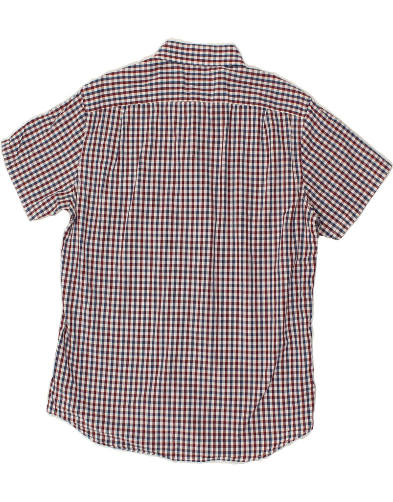 J. CREW Mens Short Sleeve Shirt Large Red Check Cotton | Vintage J. Crew | Thrift | Second-Hand J. Crew | Used Clothing | Messina Hembry 