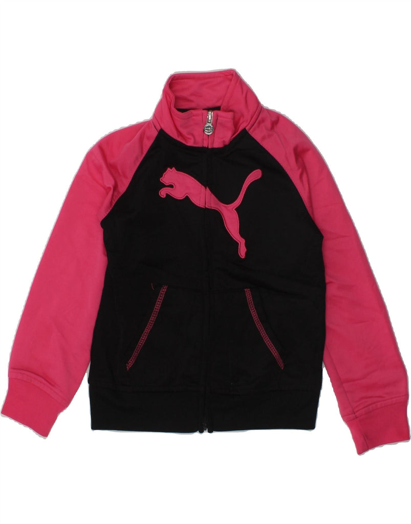 PUMA Girls Graphic Tracksuit Top Jacket 2-3 Years Pink Colourblock | Vintage Puma | Thrift | Second-Hand Puma | Used Clothing | Messina Hembry 