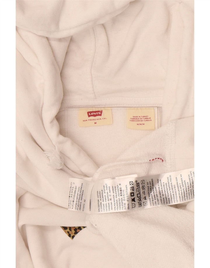 Levi's Womens Oversized Hoodie Jumper UK 14 Medium White Cotton