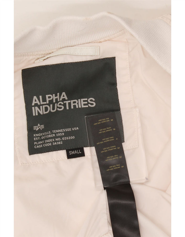 ALPHA INDUSTRIES Womens Bomber Jacket UK 10 Small Pink Nylon Vintage Alpha Industries and Second-Hand Alpha Industries from Messina Hembry 