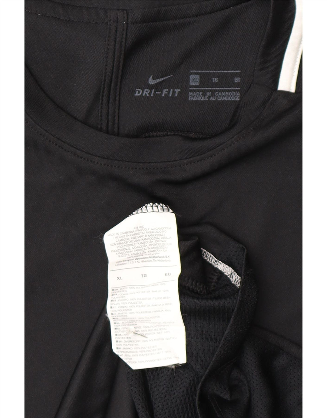 Nike Mens Dri Fit T-Shirt Top XL Black Polyester