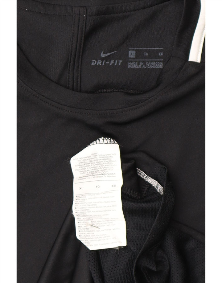 Nike Mens Dri Fit T-Shirt Top XL Black Polyester