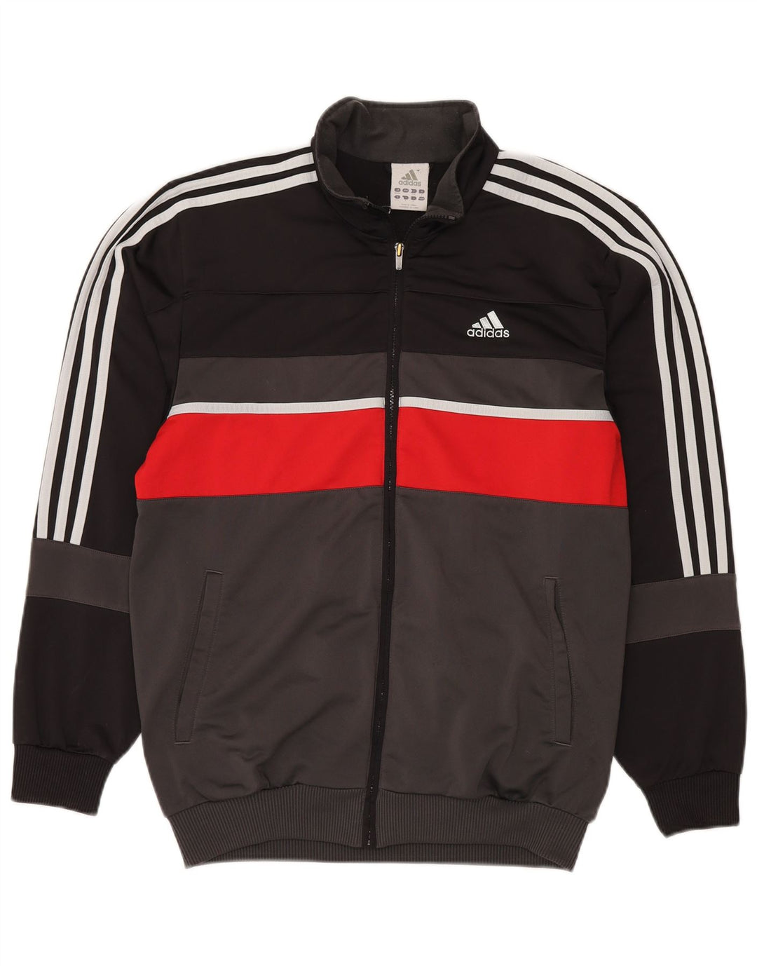 Adidas Mens Tracksuit Top Jacket UK 38/40 Medium Black Colourblock