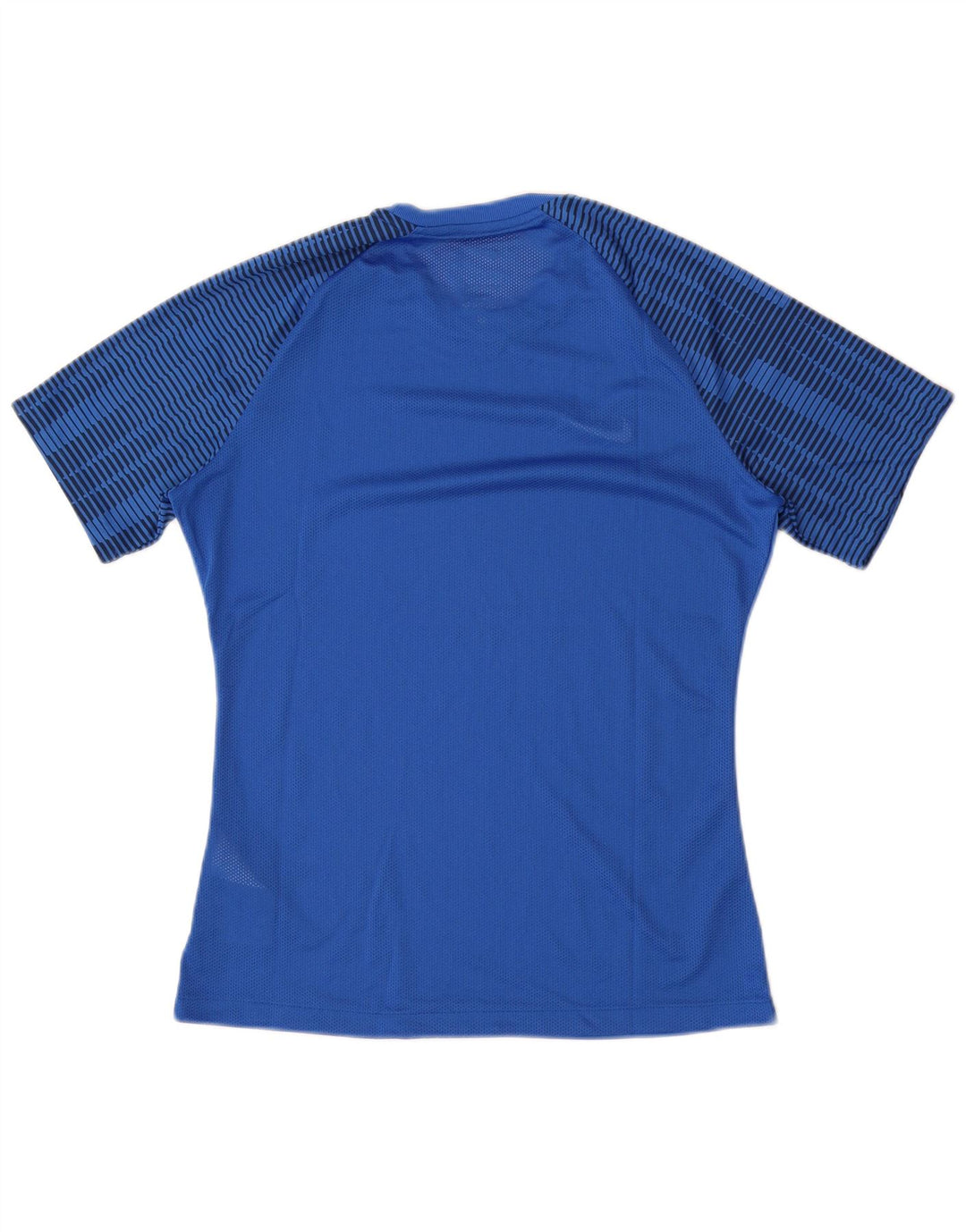 Nike Mens Dri Fit Slim Fit T-Shirt Top Medium Blue Striped Polyester