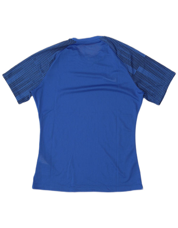 Nike Mens Dri Fit Slim Fit T-Shirt Top Medium Blue Striped Polyester