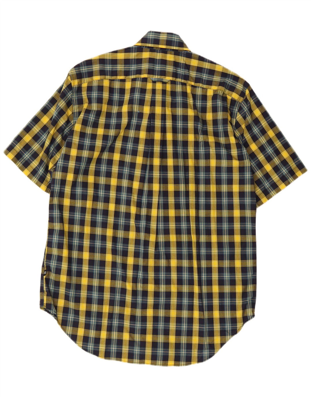 NAUTICA Mens Short Sleeve Shirt Medium Yellow Check Cotton