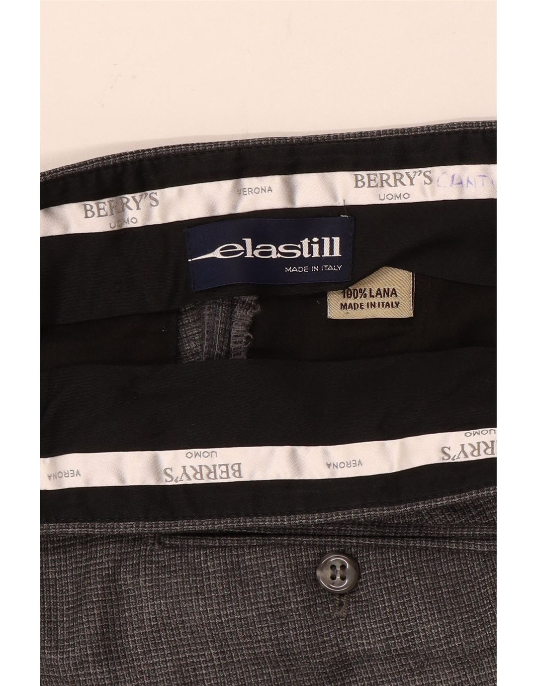Vintage Mens Straight Suit Trousers W36 L34 Grey Wool