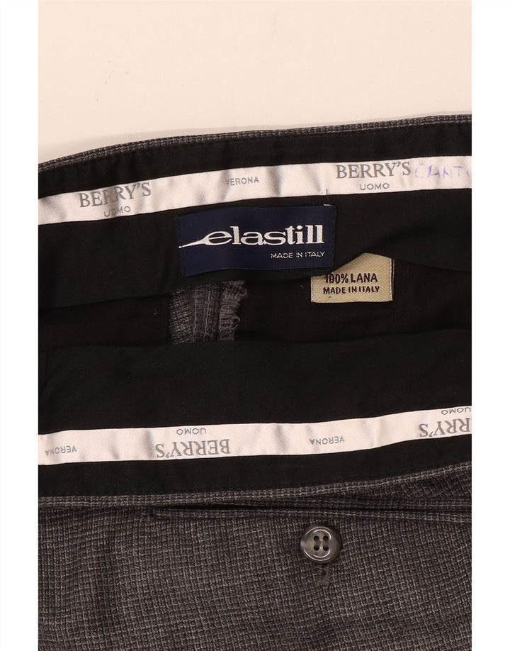 Vintage Mens Straight Suit Trousers W36 L34 Grey Wool