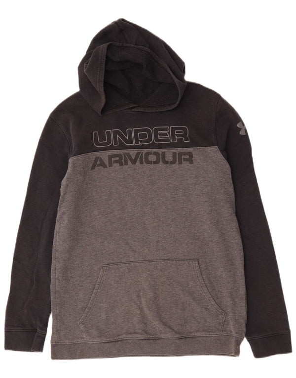 Under Armour Boys Graphic Hoodie Jumper 13-14 Years XL Black Colourblock