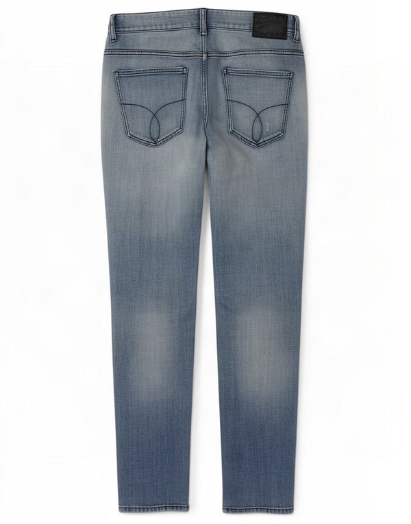 Calvin Klein Mens Distressed Skinny Jeans W34 L32 Blue Cotton