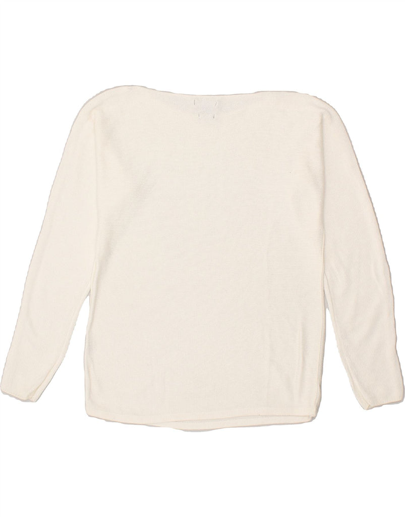 MASSIMO DUTTI Womens Boat Neck Jumper Sweater UK 10 Small White | Vintage Massimo Dutti | Thrift | Second-Hand Massimo Dutti | Used Clothing | Messina Hembry 