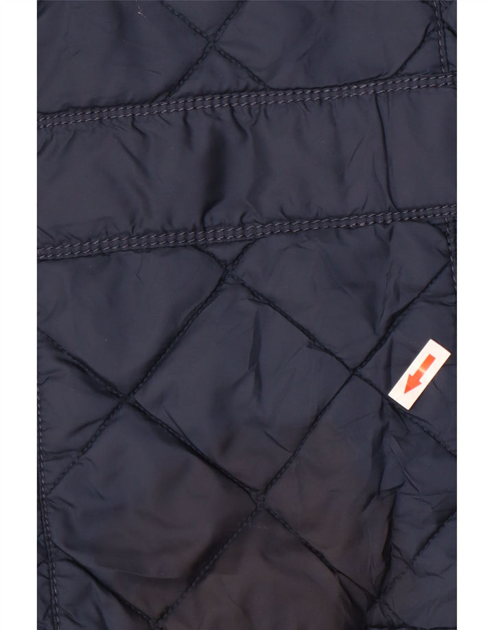 Zara Mens Quilted Jacket UK 38 Medium Navy Blue Polyester