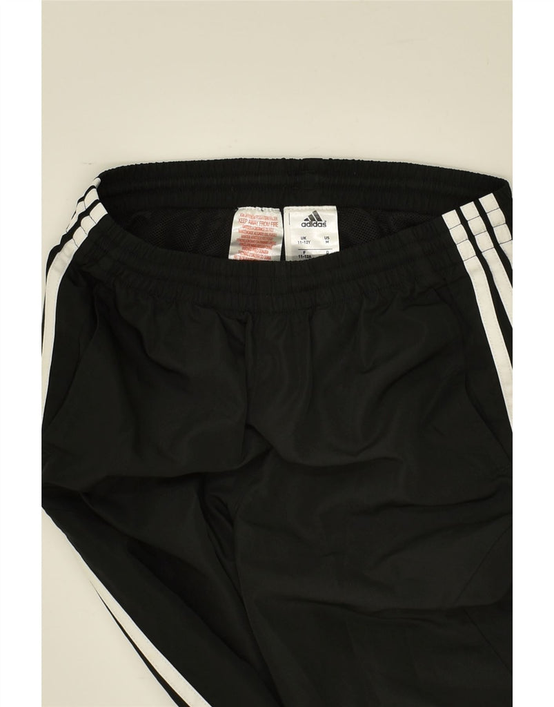 ADIDAS Boys Graphic Tracksuit Trousers Joggers 11-12 Years Black Polyester | Vintage Adidas | Thrift | Second-Hand Adidas | Used Clothing | Messina Hembry 