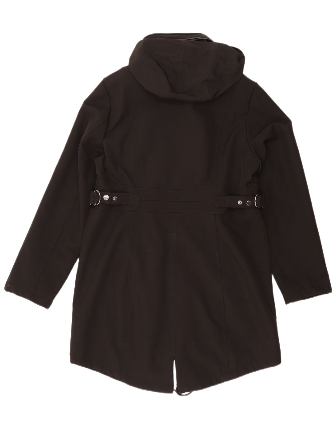 MICHAEL KORS Womens Hooded Parka Jacket UK 16 Large Black Polyester