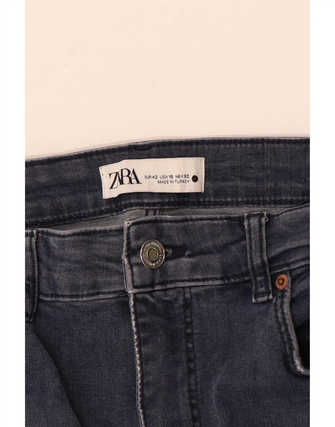 Zara Womens Slim Jeans EU 42 Large W32 L28 Navy Blue