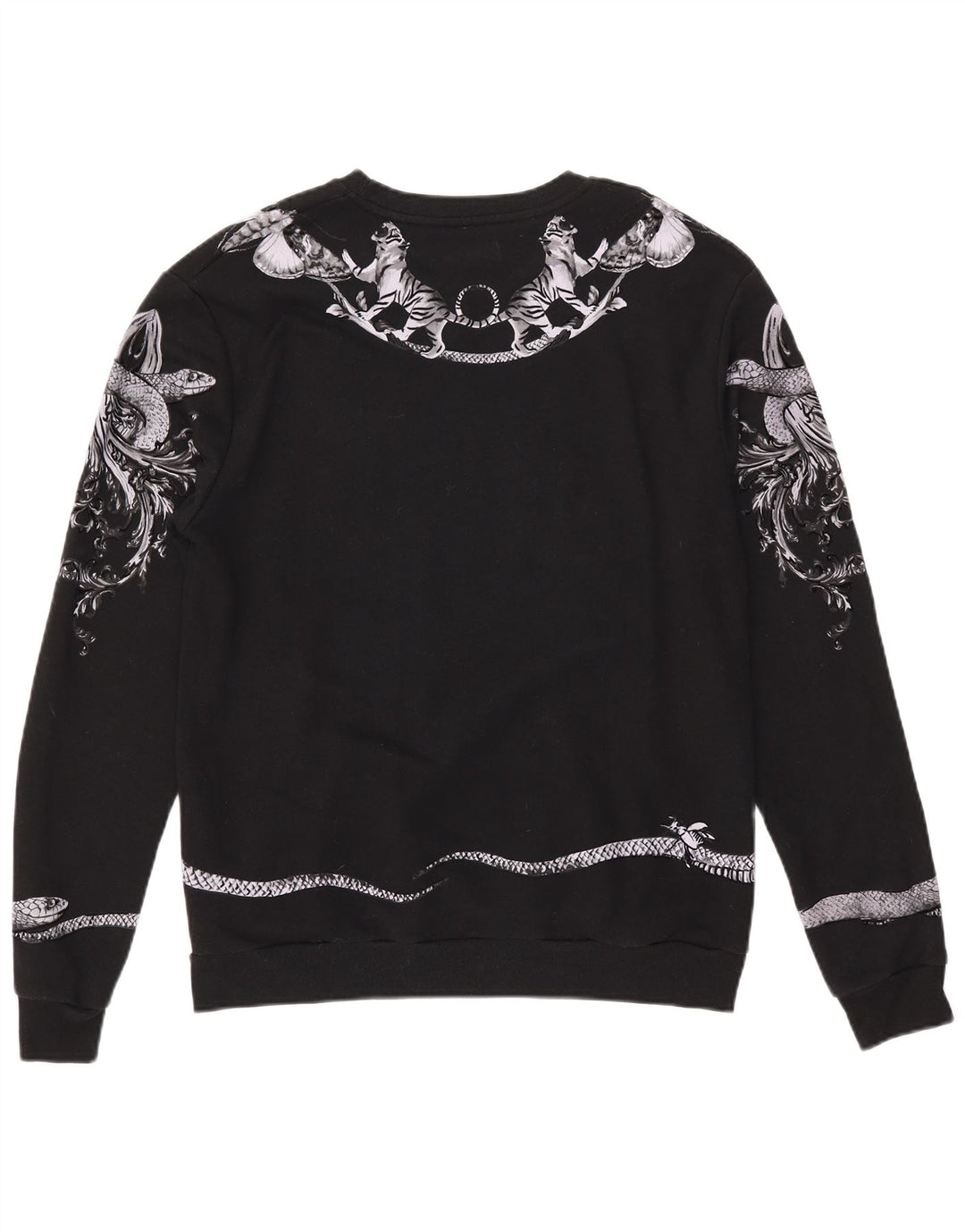 Zara Mens Graphic Sweatshirt Jumper XL Black Cotton