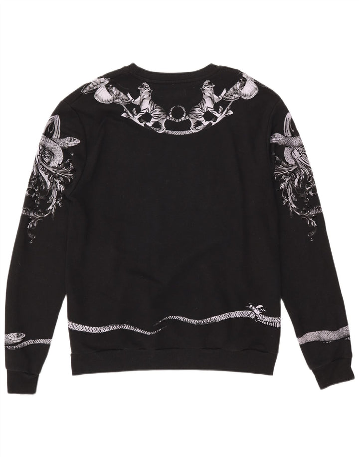 Zara Mens Graphic Sweatshirt Jumper XL Black Cotton
