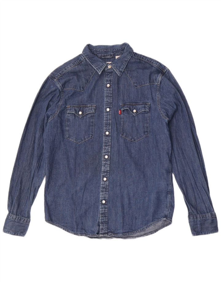 Levi's Mens Standard Denim Shirt Medium Blue Cotton
